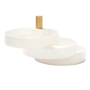 MyBrand-The2Bandits Tiered Catchall Tray-Color: White-Size: 5"L x 5"W x 3"H-NEW!